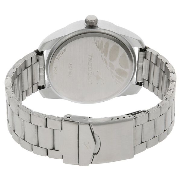 Fastrack Quartz Analog Silver Dial Stainless Steel Strap Watch for Guys NR3123SM02