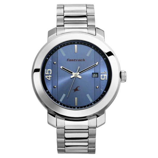 BLUE DIAL STAINLESS STEEL STRAP WATCH 3246SM03