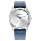 Fastrack Stunners Quartz Analog Silver Dial Leather Strap Watch for Guys 3255sl03