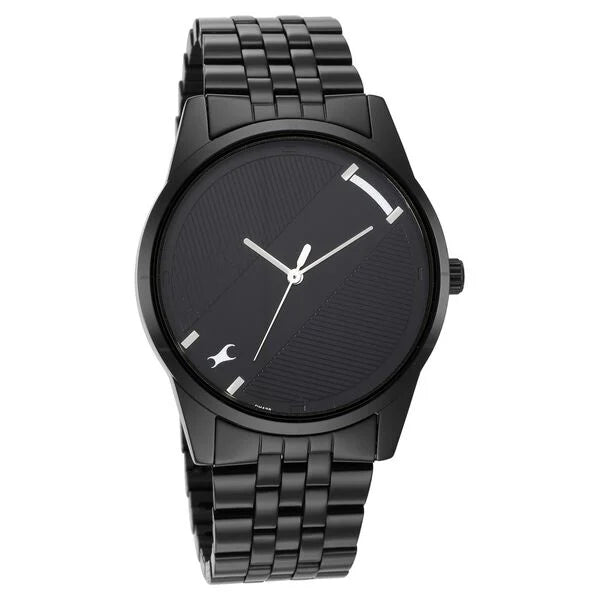 Fastrack Stunners Quartz Analog Black Dial Metal Strap Watch for Guys nr3277nm01 / 3277nm01