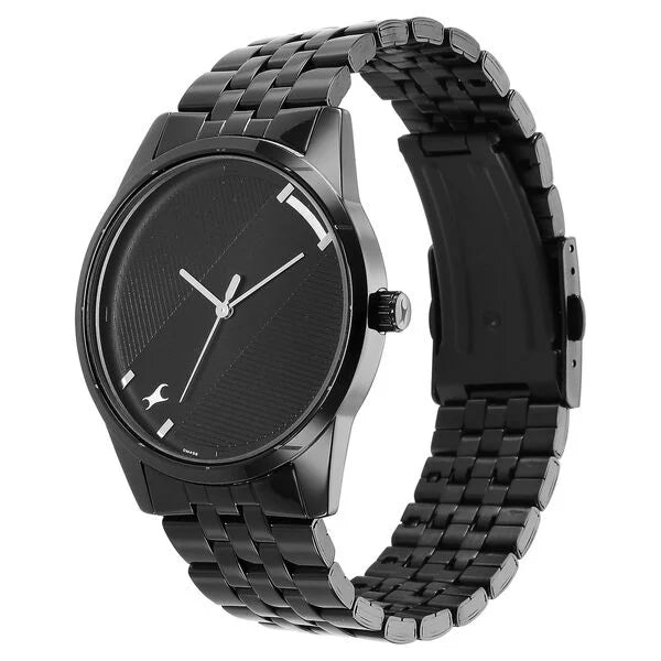 Fastrack Stunners Quartz Analog Black Dial Metal Strap Watch for Guys nr3277nm01 / 3277nm01