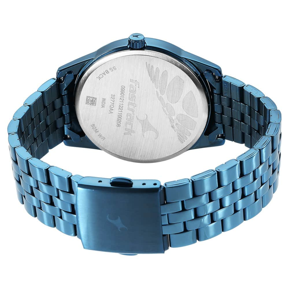 Fastrack STUNNERS 3.0 BLUE DIAL METAL STRAP WATCH 3277QM01