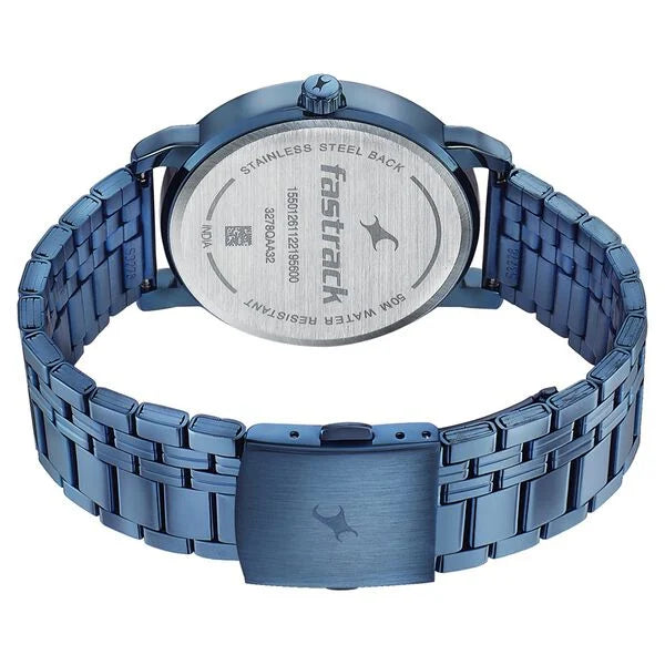 Fastrack Style Up Blue Dial Stainless Steel Strap Watch for Guys 3278qm01