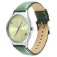 Fastrack Stunners Green Dial Leather Strap Watch for Guys 3290sl02