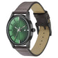 Fastrack Stunners Quartz Analog Green Dial Leather Strap Watch for Guys 3305nl01