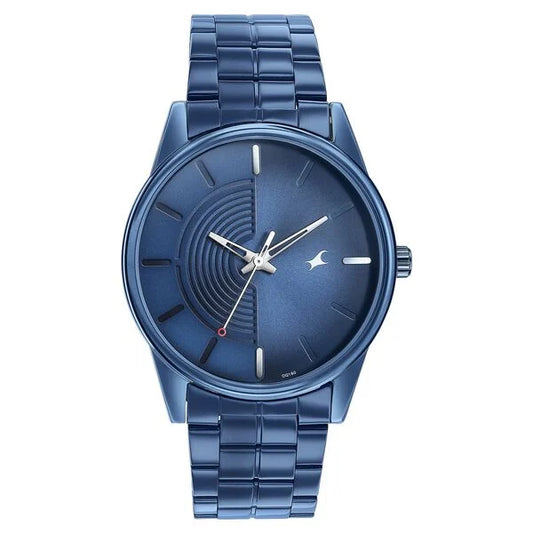 Fastrack Stunnerse Quartz Analog Blue Dial With Blue Metal Strap Watch for Guys 3305qm02