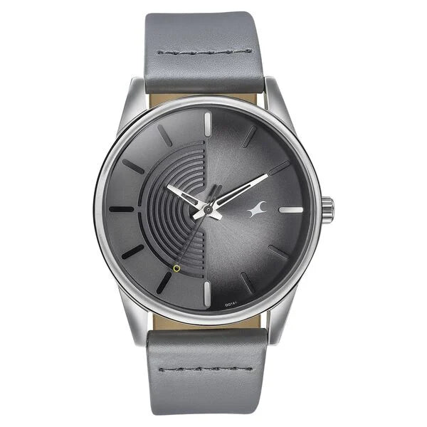 Fastrack Stunners Quartz Analog Grey Dial Leather Strap Watch for Guys 3305sl02