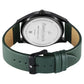 Fastrack Stunners Quartz Analog Black Dial Green Leather Strap Watch For Guys 3317nl01