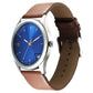 Fastrack Stunners Quartz Analog Blue Dial Brown Leather Strap Watch For Guys 3317sl01