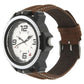 Fastrack Quartz Analog Silver Dial Leather Strap Watch for Guys NR38017PL02