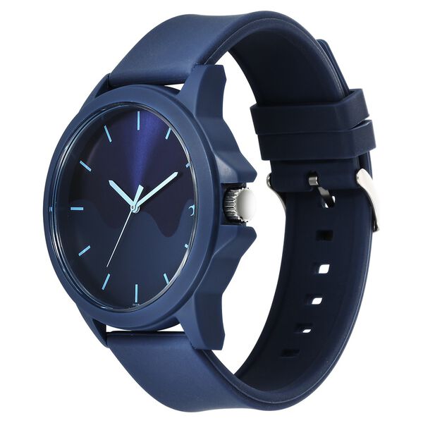 Fastrack Tees Wanderlust Quartz Analog Blue Dial Silicone Strap Watch for Unisex 38024pp72w