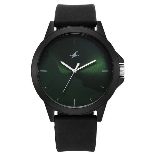 Fastrack Tees Wanderlust Quartz Analog Green Dial Silicone Strap Watch for Unisex 38024pp73w