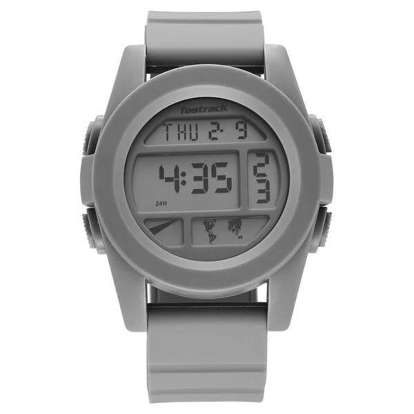 Fastrack StreetStyle Digital Grey Dial Grey Silicone Strap Watch For Guys 38120pp02