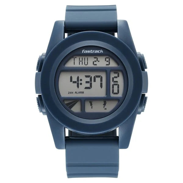 Fastrack StreetStyle Digital Blue Dial Blue Silicone Strap Watch For Guys 38120pp03