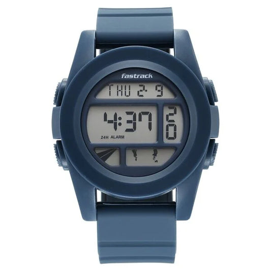 Fastrack StreetStyle Digital Blue Dial Blue Silicone Strap Watch For Guys 38120pp03