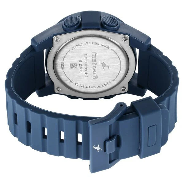 Fastrack StreetStyle Digital Blue Dial Blue Silicone Strap Watch For Guys 38120pp03