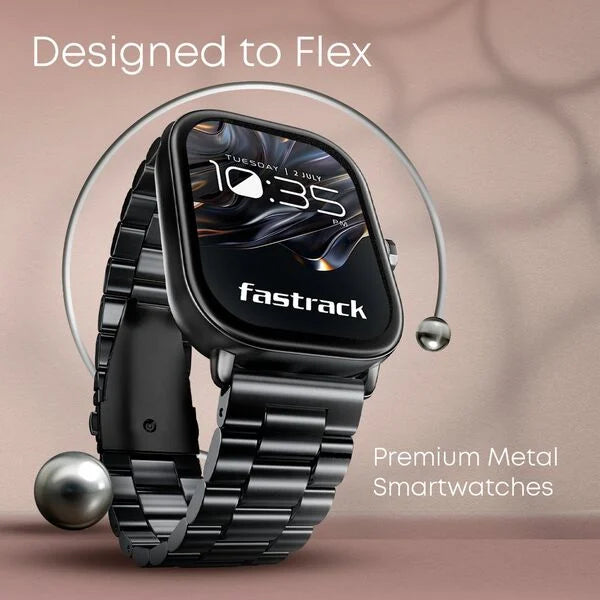 Fastrack Radiant FX2 Luxury Metal Smartwatch with largest 5.1 AMOLED Display with Functional Crown 38140nm01