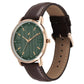 Fastrack Stunners X Quartz Analog Green Dial Leather Strap Watch For Guys 38159wl01