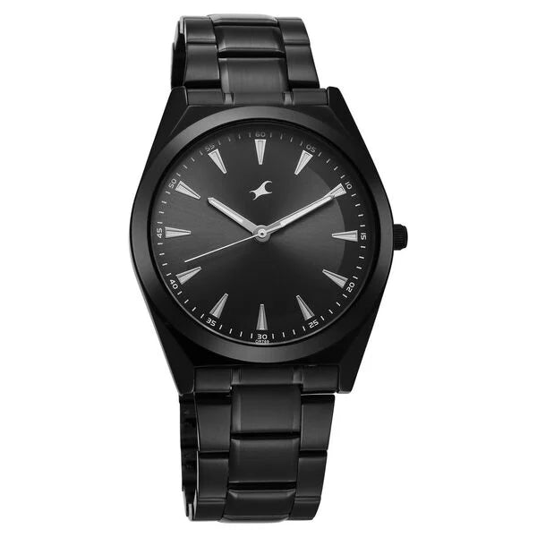 Fastrack Stunners X Quartz Analog Black Dial Stainless Steel Strap Watch For Guys 38162nm02