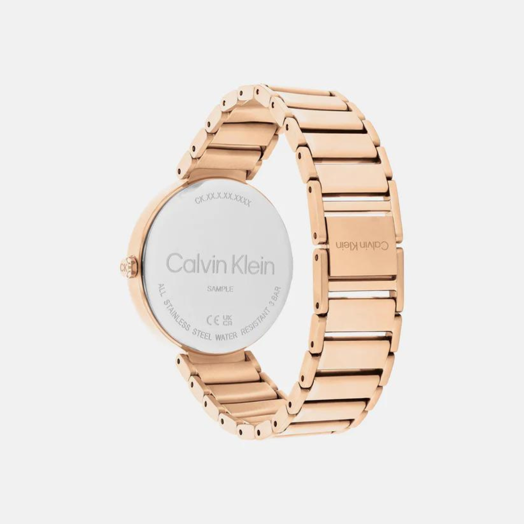 Minimalistic T-Bar Female Rose Gold Analog Stainless Steel Watch 25200429