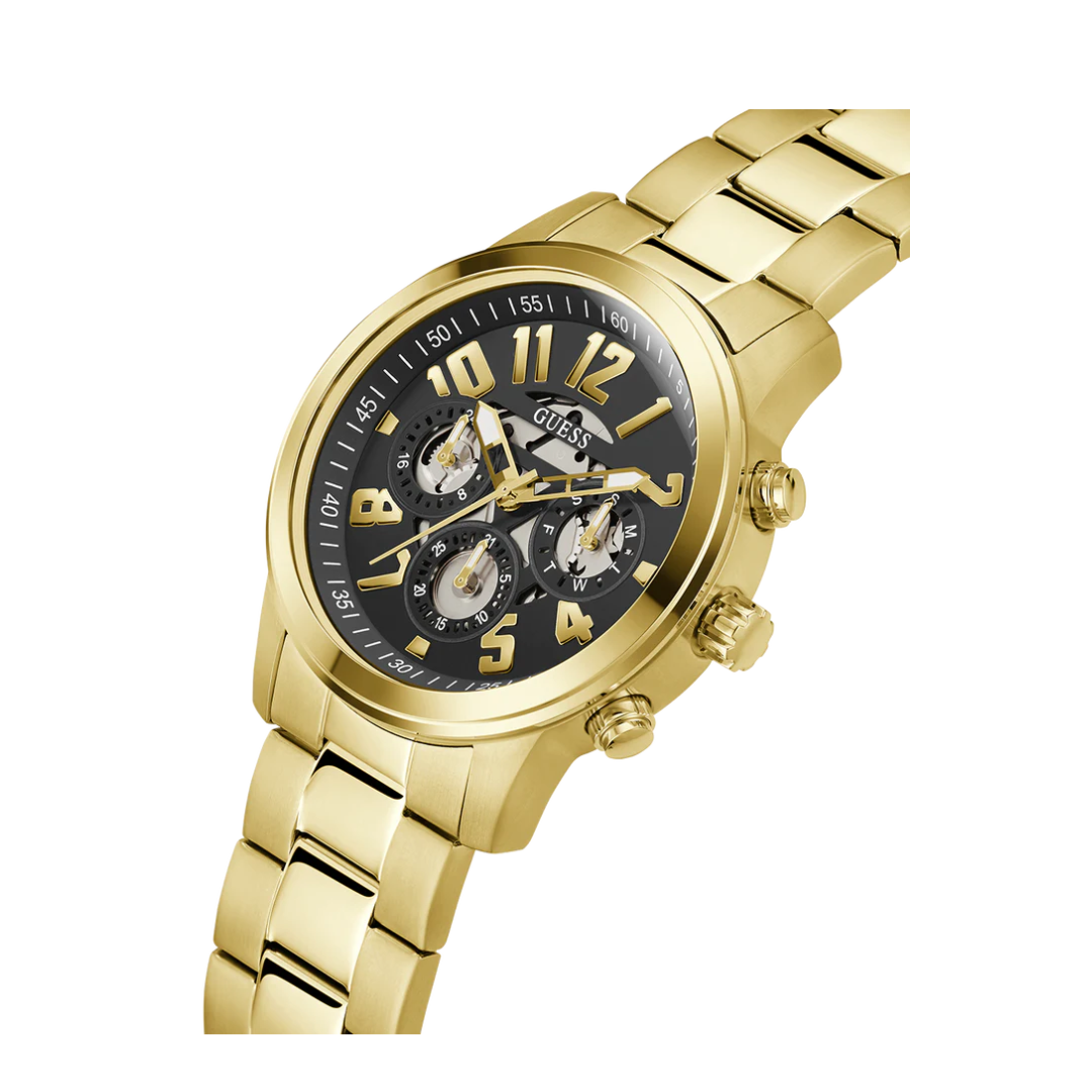 Guess Mens Gold Tone Multi-function Watch GW0627G2