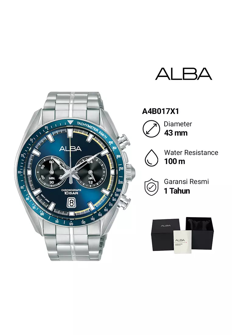 Alba Stainless Steel Men's Signa Analog Blue Dial Watch A4B017X1