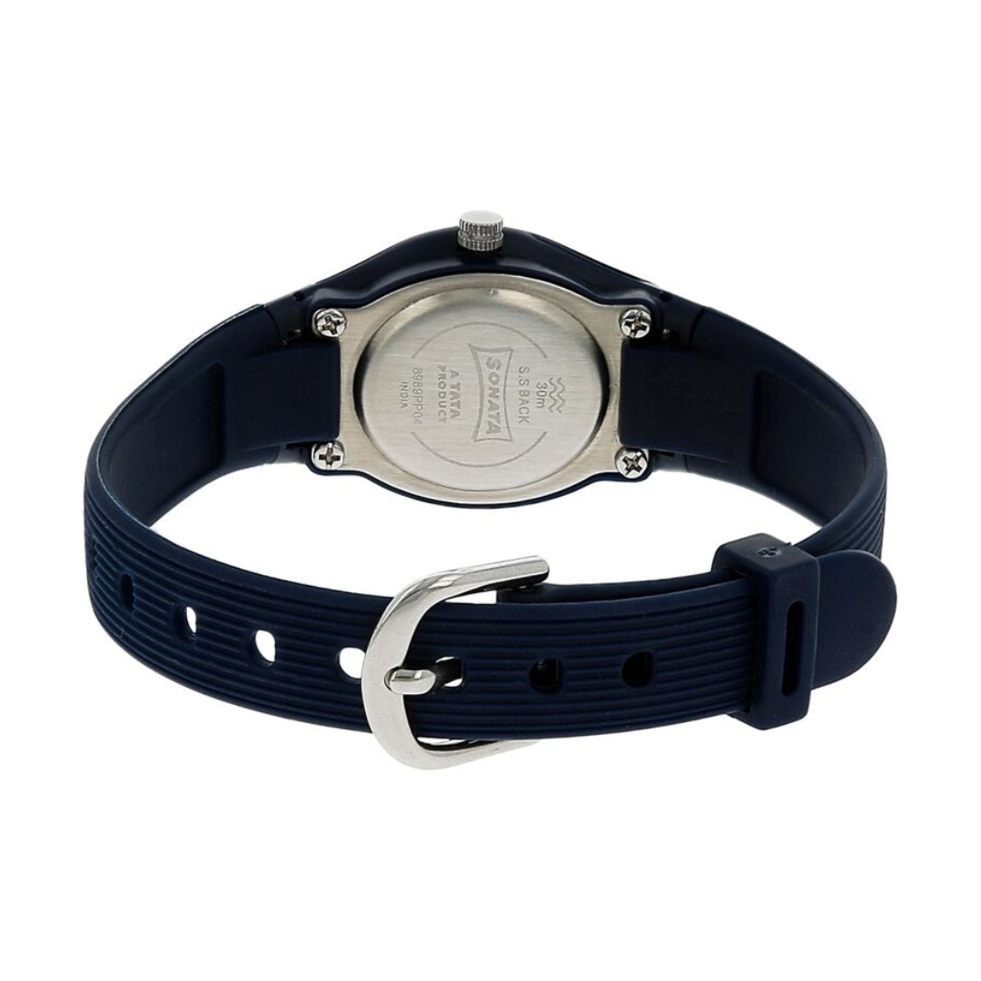 Blue Dial Plastic Strap Watch for Women NR8989PP04