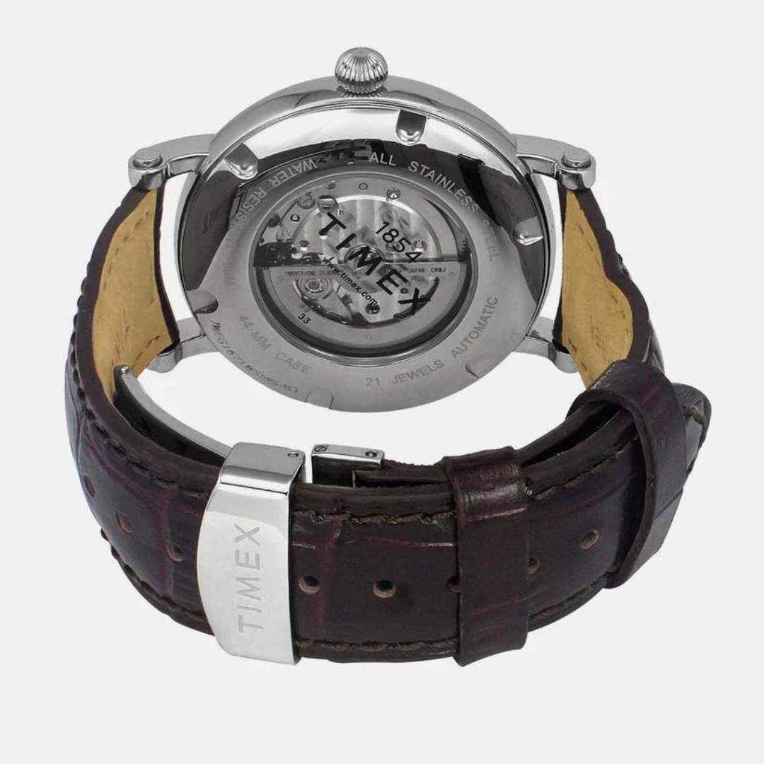 E Class Male Silver Analog Leather Watch TWEG16719