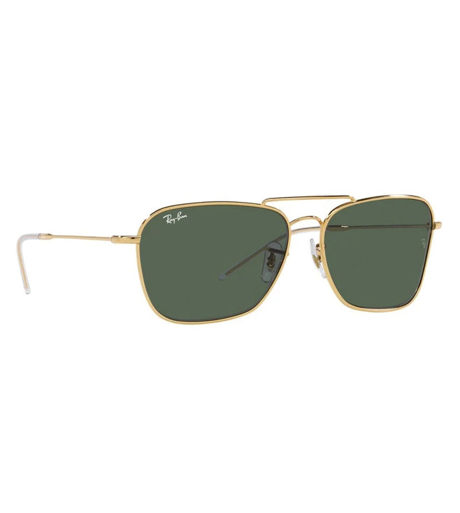 RAY-BAN Reverse Collection Arista  Gold Frame Green Lens Square Sunglasses 0RBR0102S001 VR58 / 0RB0102S001/VR58