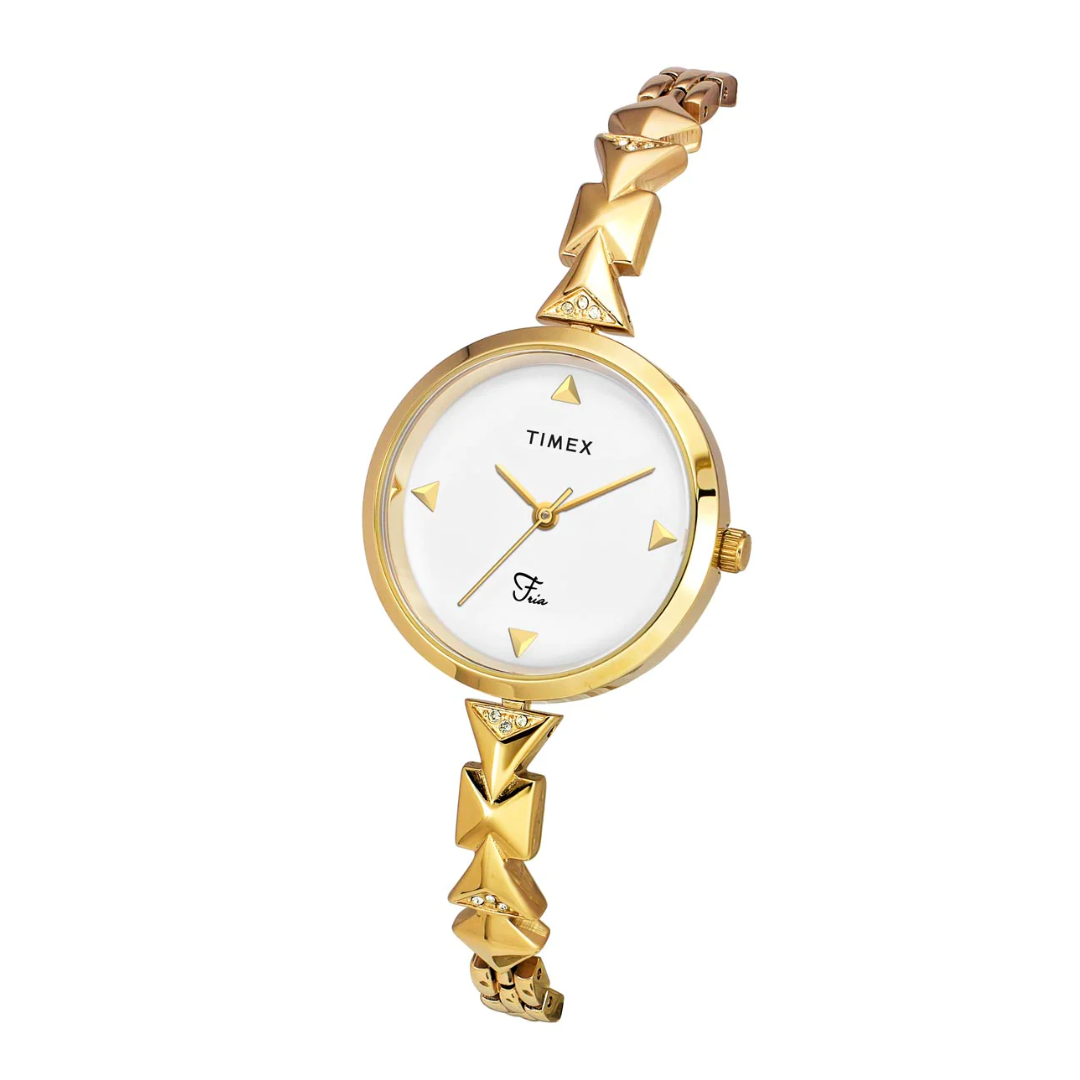 Fria Female White Analog Brass Watch TWEL18301