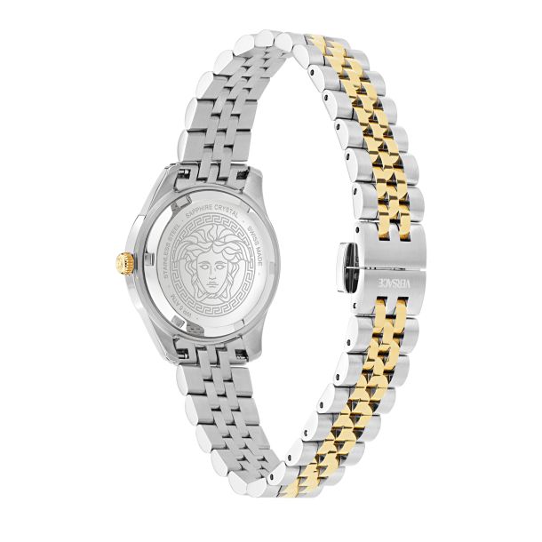 Versace Greca Time Petite Green Dial Two-Tone Stainless Steel Bracelet Watch 30mm - VE9CA0324