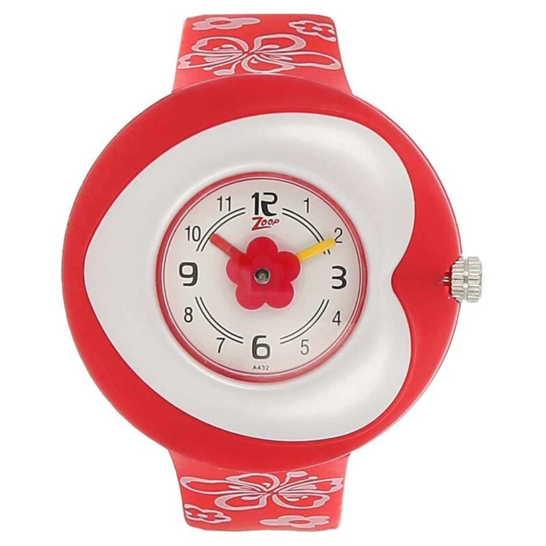 Zoop By Titan Quartz Analog Silver Dial Plastic Strap Watch for Kids NRC4007PP01