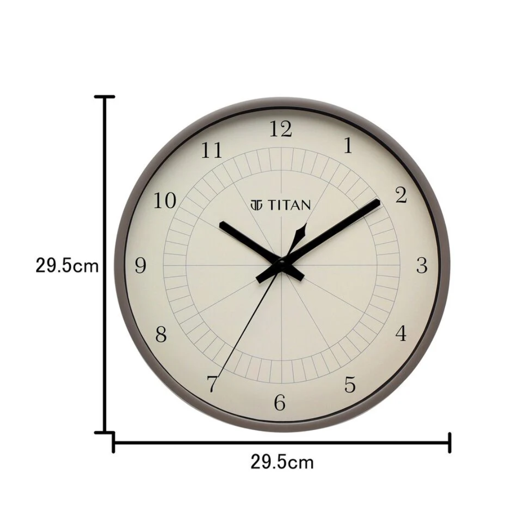 Titan Classic Wall Clock Quartz Analog Grey Dial Wall Clock W0043PA03A