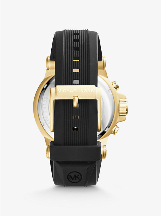 Oversized Dylan Gold-Tone and Silicone Watch MK8325