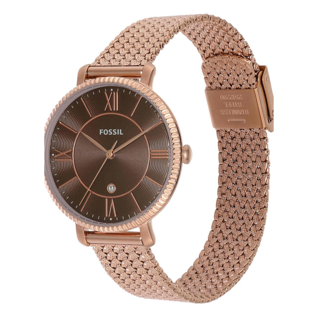 Fossil Jacqueline Analog Rose Gold Dial Women's Watch-ES5252SET Stainless  Steel, rose gold Strap : Amazon.in: Watches