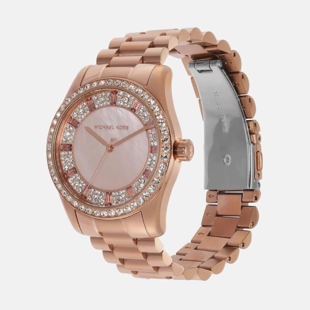 Female Pink Analog Stainless Steel Watch MK7444