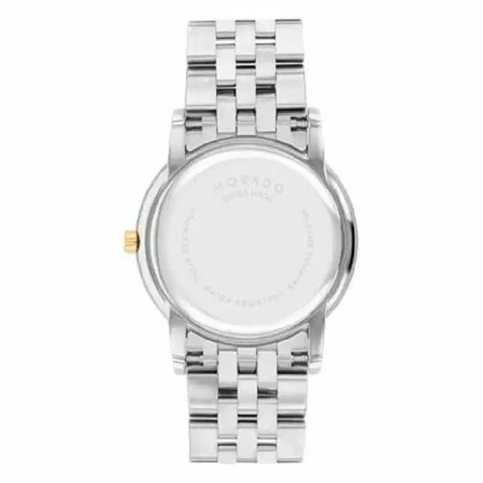 Movado Museum Classic 33mm Silver Dial Two Tone Stainless Steel Watch 607630