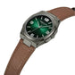 Kenneth Cole Quartz Analog Green Dial Brown Leather Strap Watch for Men KCWGA0015202MN