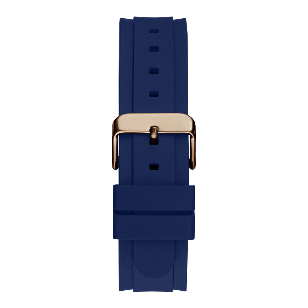 GUESS Gold Parker Navy Blue Silicone Watch GW0708G3