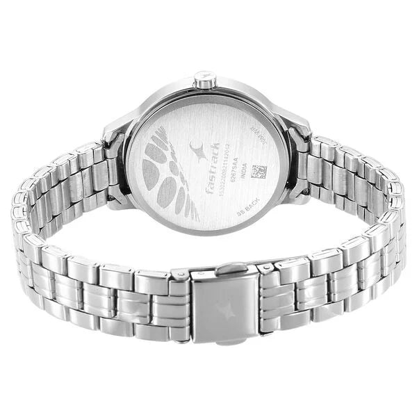 Fastrack Stunners Quartz Analog Silver Dial Metal Strap Watch for Girls ns6267sm01 / 6267sm01