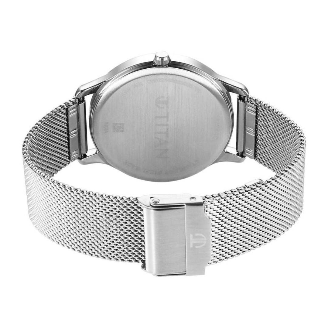 Titan Karishma Quartz Analog Silver Dial Stainless Steel Strap Watch for Men 1825SM09