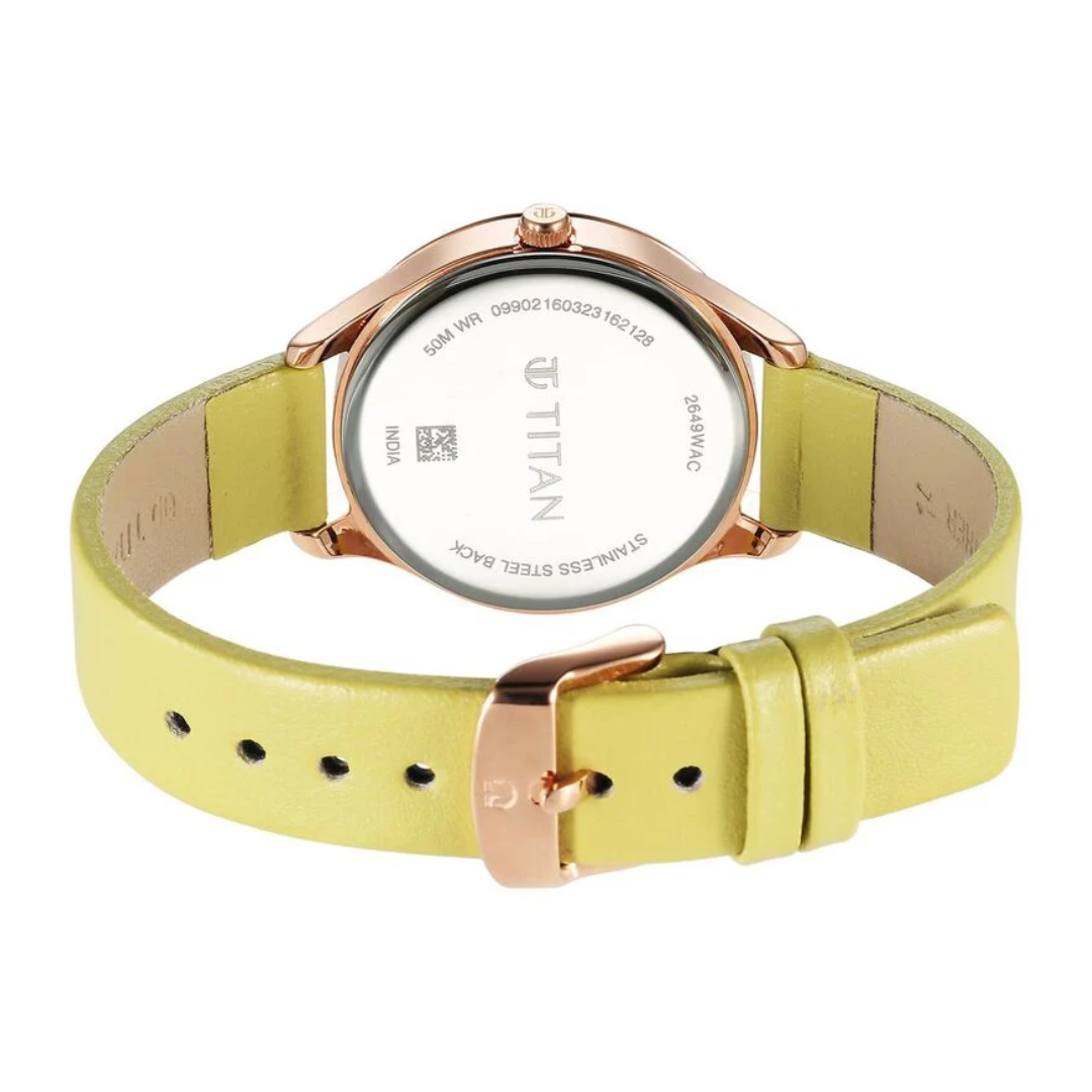 Titan Workwear Green Leather Strap watch for Women 2649WL03 / NS2649WL03