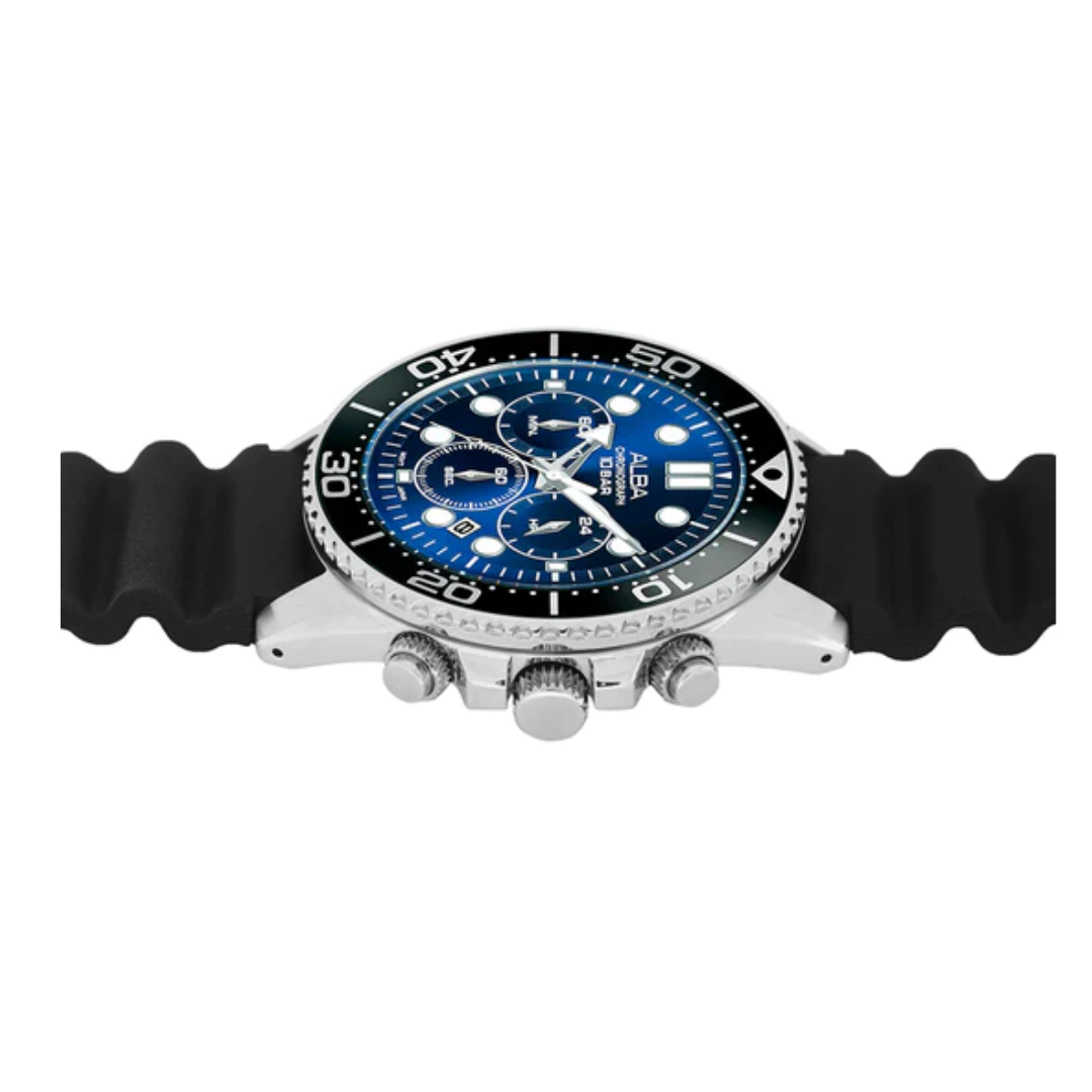 Alba Cobalt Blue Dial with Black Bezel Chronograph AT3J47X1