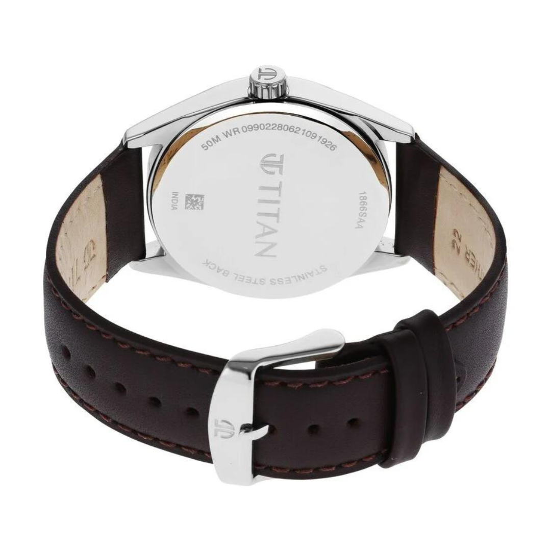 Buy Titan Light Leathers IV 90134Sl02 Coffee Brown Analog Watch For Men  online