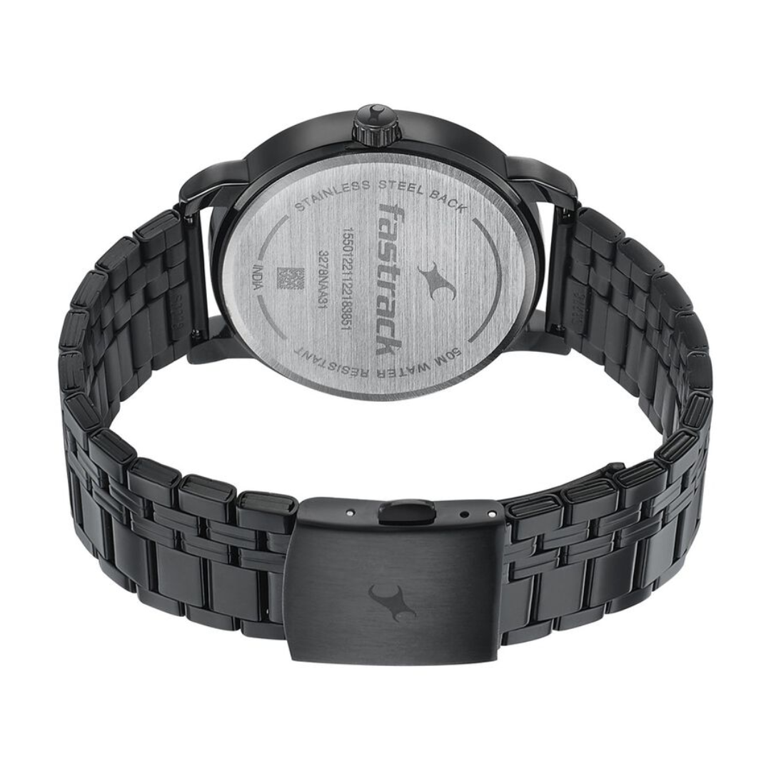 Fastrack Style Up Grey Dial Stainless Steel Strap Watch for Guys 3278NM01