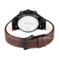 Titan Light Leathers Quartz Multifunction Black Dial Leather Strap Watch for Men 90171NL01