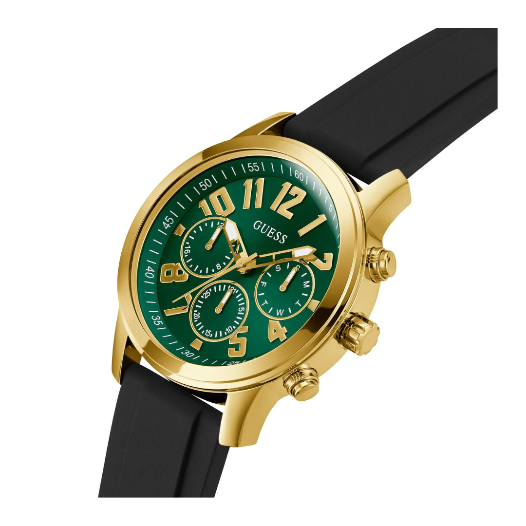 Guess Men's Watch Green Dial Gold Tone Case Quartz GW0708G2