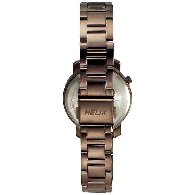 Helix By Timex Brown Round Dial Analog Stainless Steel Women Watch - TW032HL42