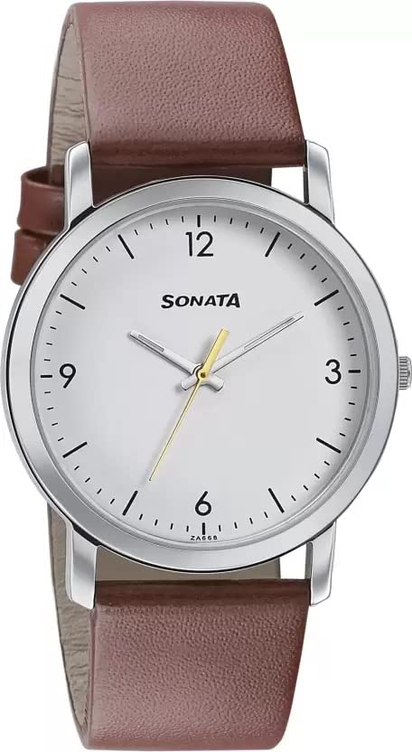 Sonata Quartz Analog White Dial Watch for Men nr99701sl01 / 99701sl01