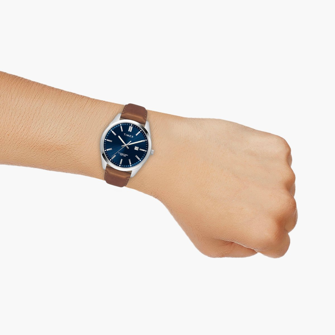 E Class Male Blue Analog Leather Watch TWTG10408